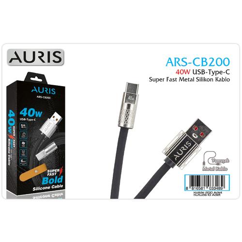 Auris CB200 40W Type-C Super Fast Metal Silikon Kablo