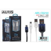 Auris CB250 25W Type-C Kristal Hasır Kablo