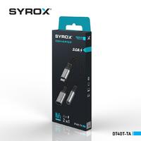 Syrox DT40T-TA Type-C To Type-C + 3.5mm Jack Çevirici, Dönüştürücü 3.0 Amper (Siyah ve Beyaz Renk Seçeneği)