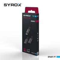 Syrox DT40T-TT Type-C To Type-C + 3.5mm Jack  Çevirici, Dönüştürücü 3.0 Amper (Siyah ve Beyaz Renk Seçeneği)