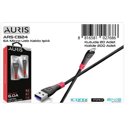 Auris CB24 6A, Micro Işıklı Şarj ve Data Kablosu