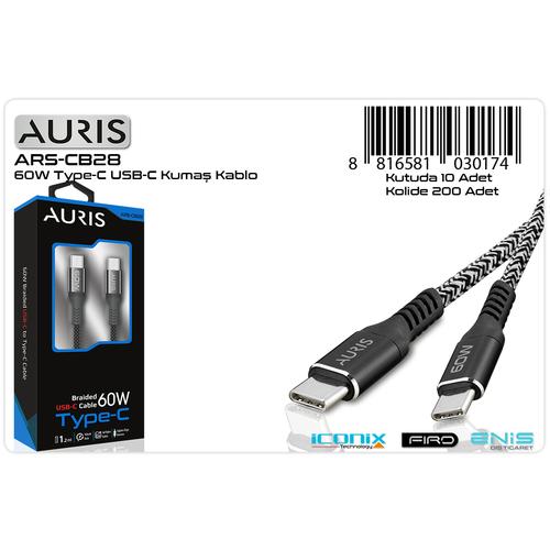 Auris CB28 60W Kumaş Type-C To Type-C Kablo