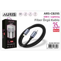 Auris CB295 Type-C to Lightning Şarj Kablosu (Metal Hasır)