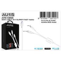 Auris CB56 30W 2x1 Çoklu Şarj Kablosu Usb-C to Type-C + Lightning