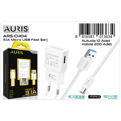 Auris CH04 3,1A Micro Şarj Aleti Seti
