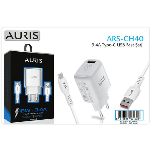 Auris CH40 3.4A Type-C Quıck Set
