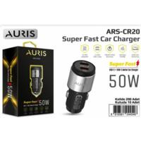 Auris CR20 Araç Şarj Başlığı 50W Süper Hızlı