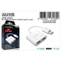 Auris JA04 2x USB-C To Type-C Kulaklık ve Şarj Dönüştürücü