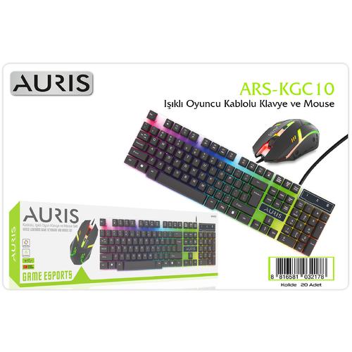 Auris KGC10 Işıklı Oyuncu Kablolu Klavye+Mouse Set