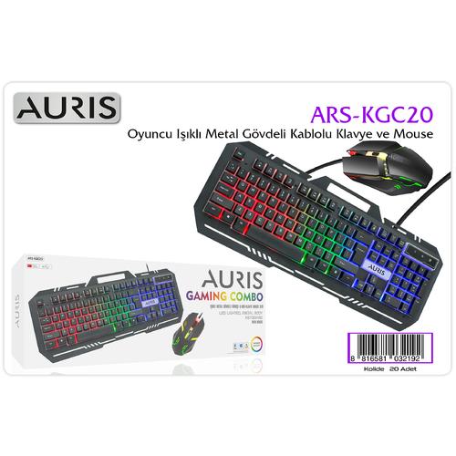 Auris KGC20 Metal Işıklı Oyuncu Kablolu Klavye+Mouse