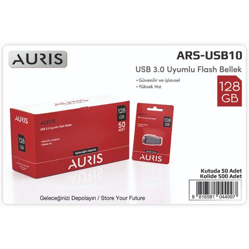 Auris PUM128 USB 3,0 Plastik Flash Bellek 128GB Siyah