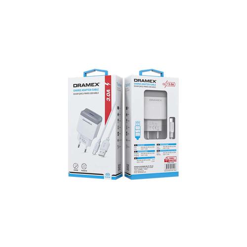 Dramex D30M Micro USB Charge Adapter & Charge Data Cable 3.0Amper Quick Charging