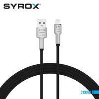 Syrox C133AL USB to Lightning 2,4 Amper Hızlı Şarj Yüksek Kaliteli Örgü Kablo 118cm Kablo Uzunluğu