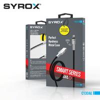 Syrox C133AL USB to Lightning 2,4 Amper Hızlı Şarj Yüksek Kaliteli Örgü Kablo 118cm Kablo Uzunluğu