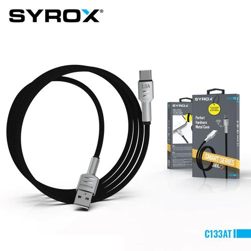 Syrox C133AT USB to Type-C 3.0 Amper Hızlı Şarj Kablosu Yüksek Kaliteli Örgü Kablo 119cm Kablo Uzunluğu