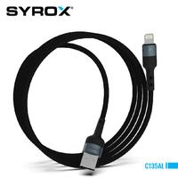 Syrox C135AL USB to Lightning Led Işıklı, 2,4 Hızlı Şarj Kablosu 2,4 Amper Yüksek Kaliteli Örgü Kablo 120cm kablo uzunluğu 