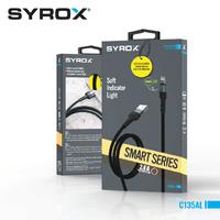 Syrox C135AL USB to Lightning Led Işıklı, 2,4 Hızlı Şarj Kablosu 2,4 Amper Yüksek Kaliteli Örgü Kablo 120cm kablo uzunluğu 