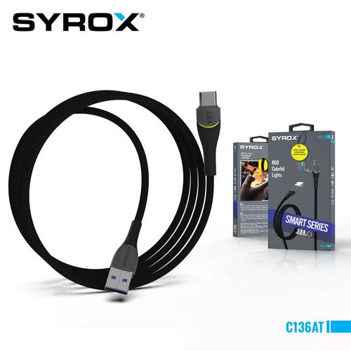 Syrox C136AT Usb-A to Type C 5V 3.0A Led'Li Data & Şarj Kablosu