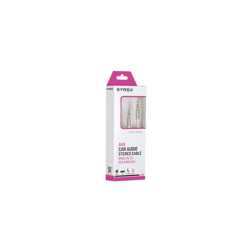 Syrox C20 Araba Aux Kablosu | Araba için Kaliteli Ses Kablosu 1Metre 3,5mm Jack