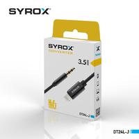 Syrox DT24L-J Lightning To 3,5mm Jack Çevirici, Dönüştürücü Aparatı Siyah ve Beyaz Renk Seçeneği)
