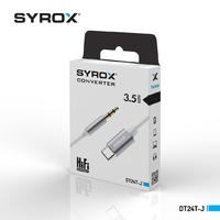 Syrox DT24T-J Type-C To  3,5mm Jack Çevirici, Dönüştürücü Aparatı (Siyah ve Beyaz Renk Seçeneği)
