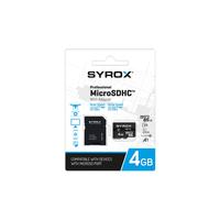 Syrox MC4 Hafıza Kartı 4 GB Micro SDHC + Adaptörlü 