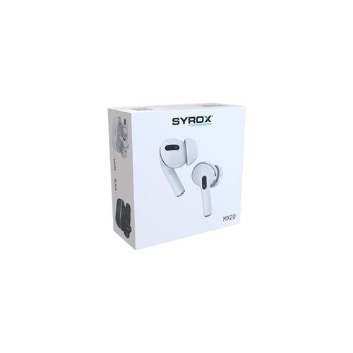 Syrox MX20 Bluetooth Headset Earbuds with Airpods Box (Black and White Color)