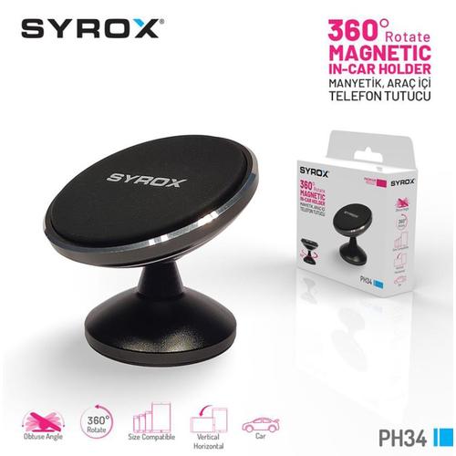 Syrox PH34 Manyetik Mıknatıslı 360 Derece Dönebilen Telefon Tutucu