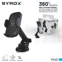 Syrox PH40 Vantuzlu Araçiçi Telefon Tutucu 360 Derece Dönebilen