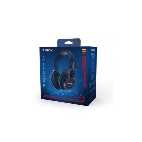 Syrox S26 Wireless Headset with Microphone (Bluetooth+Stereo+microSD+Aux) Black, Gray Color