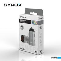 Syrox SC20B Araç Çakmaklık Şarj Aleti 3,1Amper Çift USB Giriş