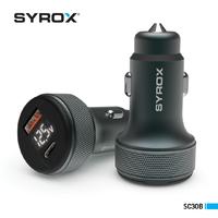 Syrox SC30B Araç Çakmaklık Şarj Aleti PD30W, 3,1Amper LCD Ekran