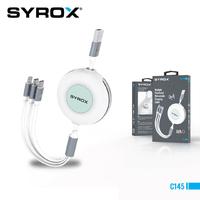 Syrox C145 2,4A 3 In 1 Çoklu Şarj Kablosu 2x Type-C, 1x Lightning 112cm