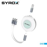 Syrox C145 2,4A 3 In 1 Çoklu Şarj Kablosu 2x Type-C, 1x Lightning 112cm
