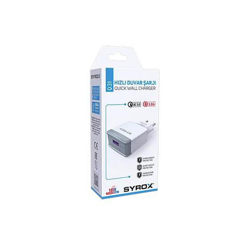 Syrox Q31 3.0A 18W USB Quick Charger Head (Economical)